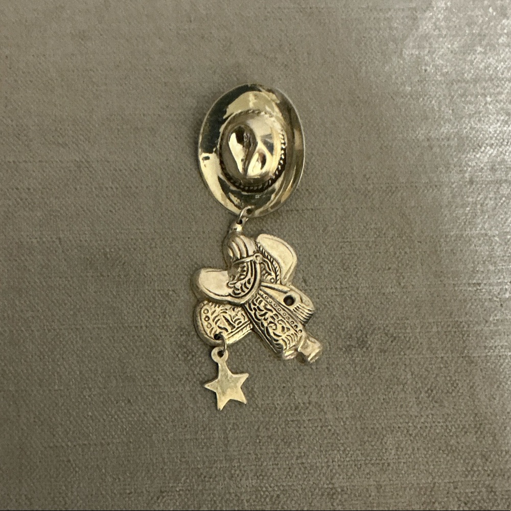 Single Western Sterling Silver Earring